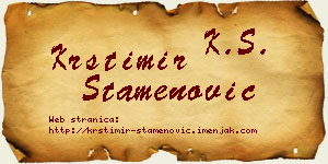 Krstimir Stamenović vizit kartica